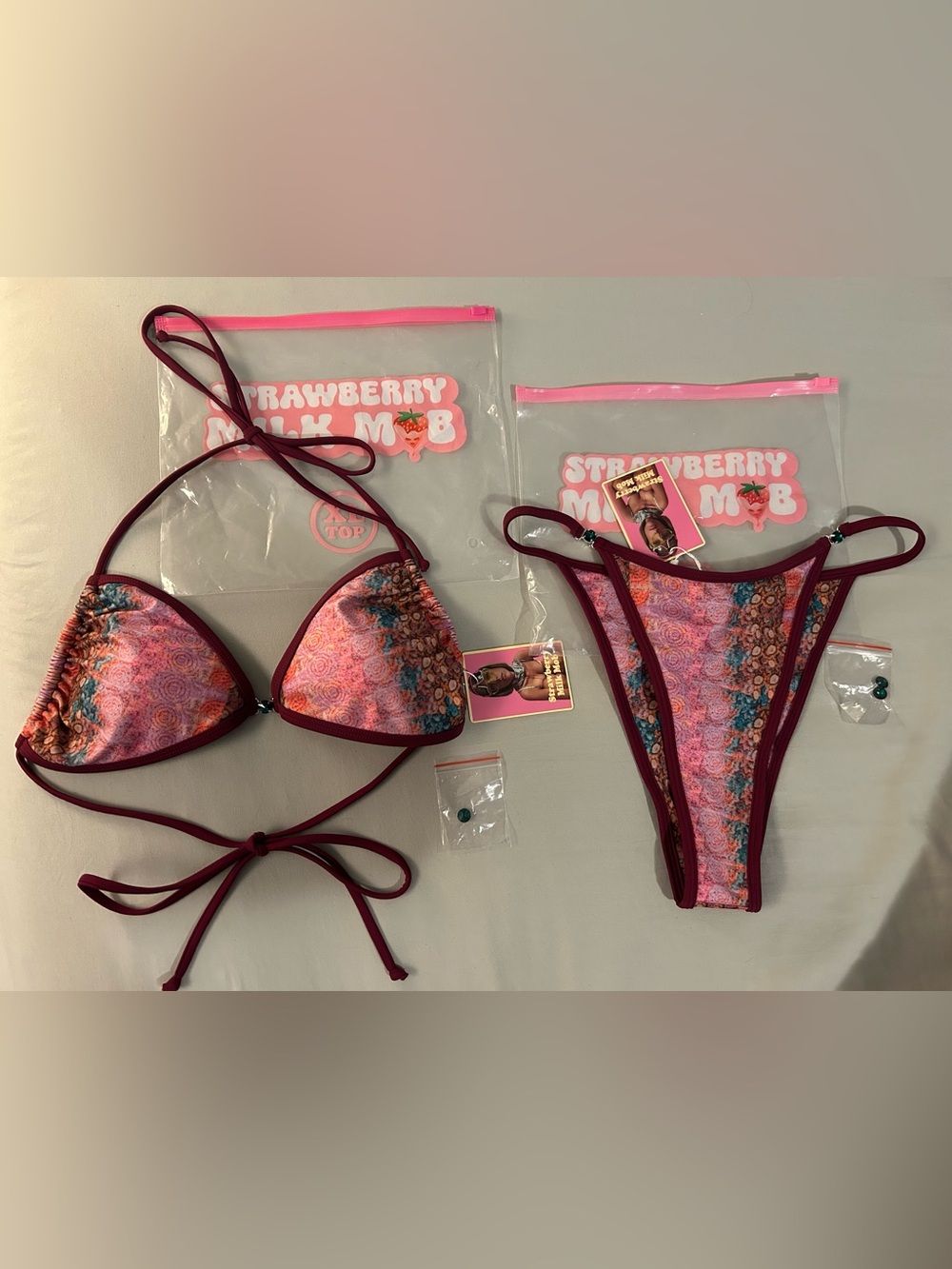 Strawberry Milk Mob Pink Sonic Bikini Set